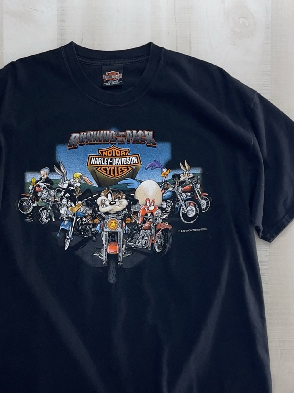 vtg HARLEY DAVIDSON x loony tunes graphic Myrtle beach tee shirt black XL